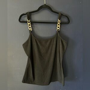 Black Chain Strap Women's Top